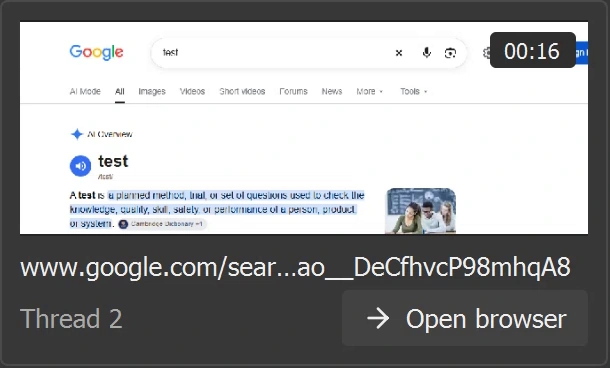 Actual parallel browser session 1